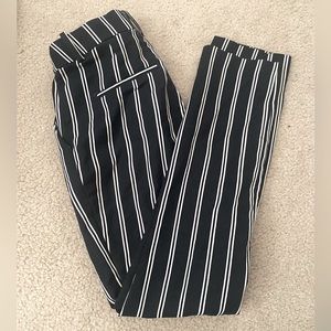 H&M dark blue and white double stripped pants.